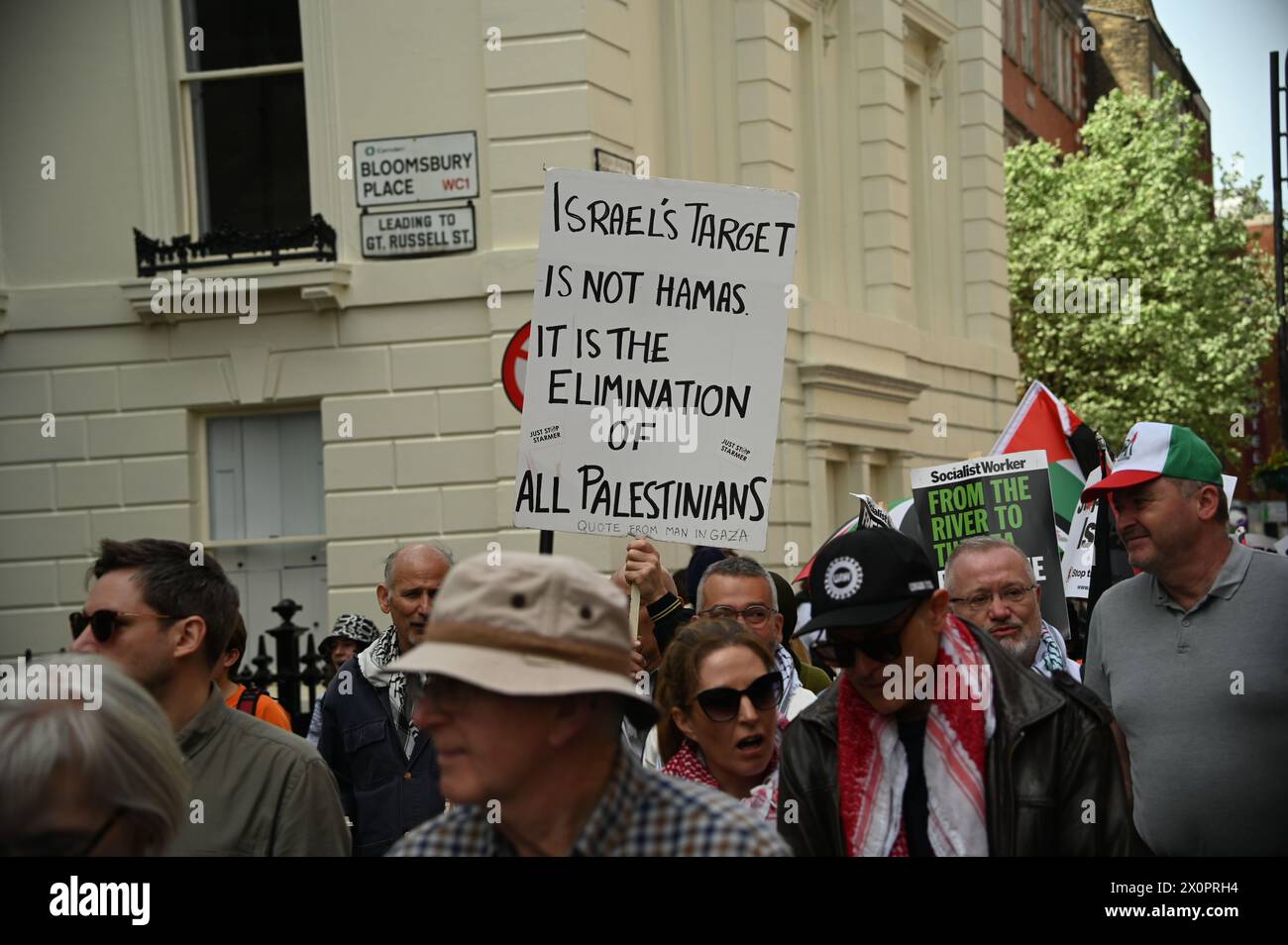 Russell square, London, UK. 13th Apr, 2024. Thousands march to stop arming Israel and stop the Genocide in Gaza. We will not be silent stop bombing Palestine in London, UK. Credit: See Li/Picture Capital/Alamy Live News Stock Photo