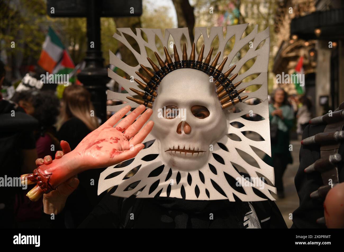 Russell square, London, UK. 13th Apr, 2024. Thousands march to stop arming Israel and stop the Genocide in Gaza. We will not be silent stop bombing Palestine in London, UK. Credit: See Li/Picture Capital/Alamy Live News Stock Photo