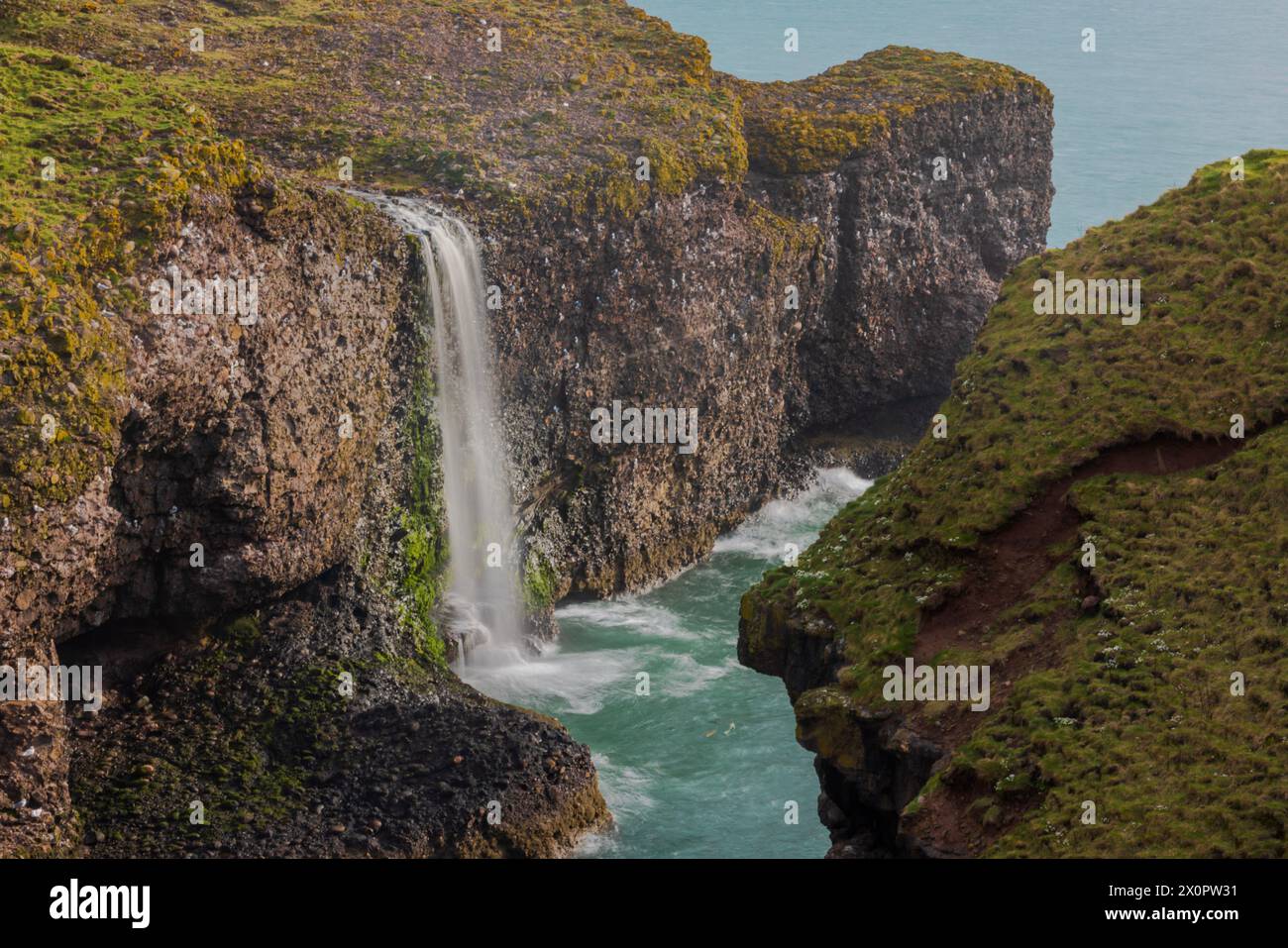 Crawton Waterfalll near Stonehaven in Aberdeenshire, Scotland Stock Photo