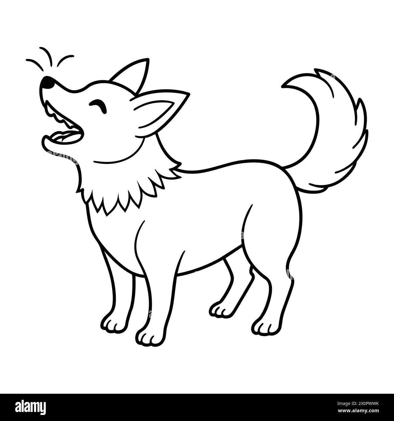 Simple RataThe little dog suddenly started barking loudly,'Adorable Little Dog Alert: Cute Puppy Barking with Vigor - High-Quality Image for Any Pet Stock Vector