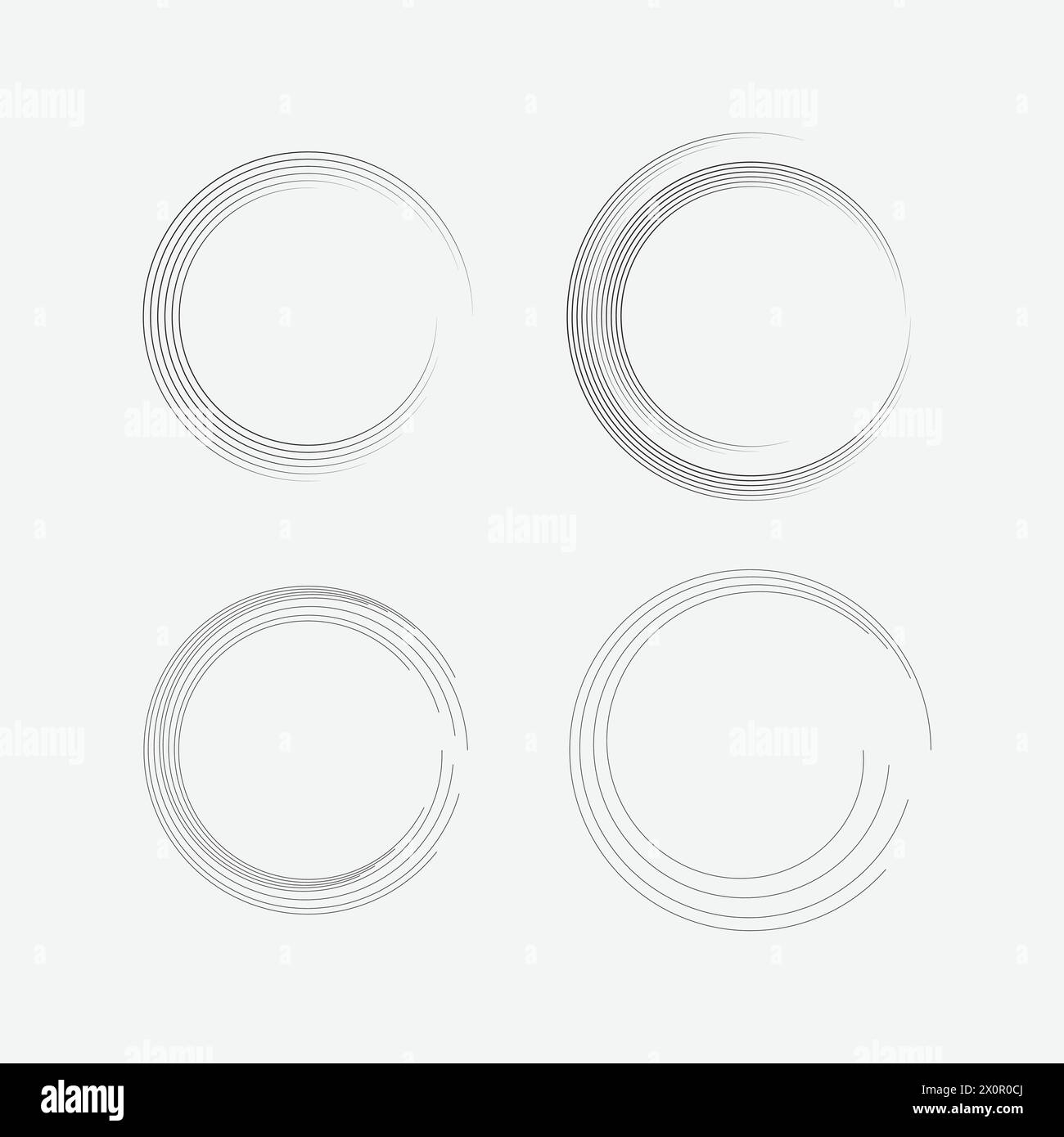 Set of black thick speed lines. Speed lines in circle form. Geometric art. Design element for logo, tattoo, web pages, template, abstract vector backg Stock Vector