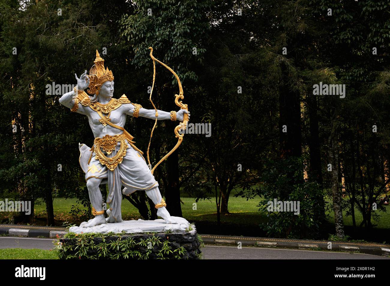 Statue of Rama with Bow and Arrow Stock Photo