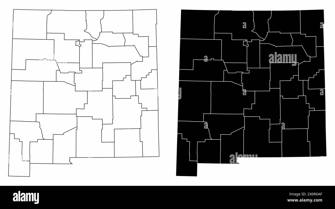 The administrative maps of New Mexico State, USA Stock Vector Image & Art Alamy