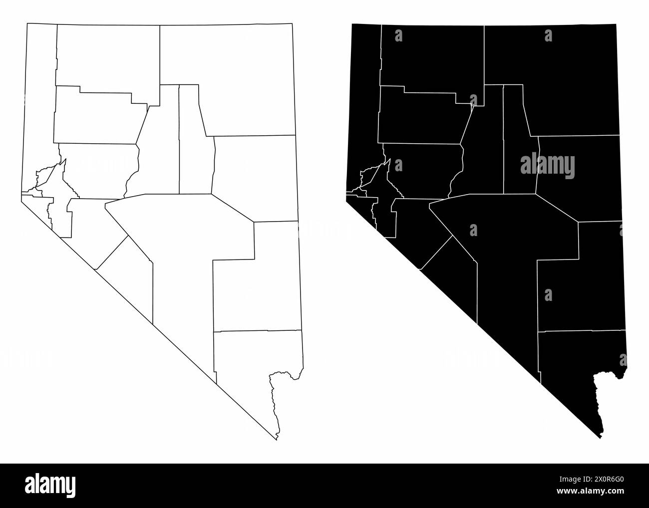 The administrative maps of Nevada - The Administrative Maps Of Nevada State Usa 2X0R6G0