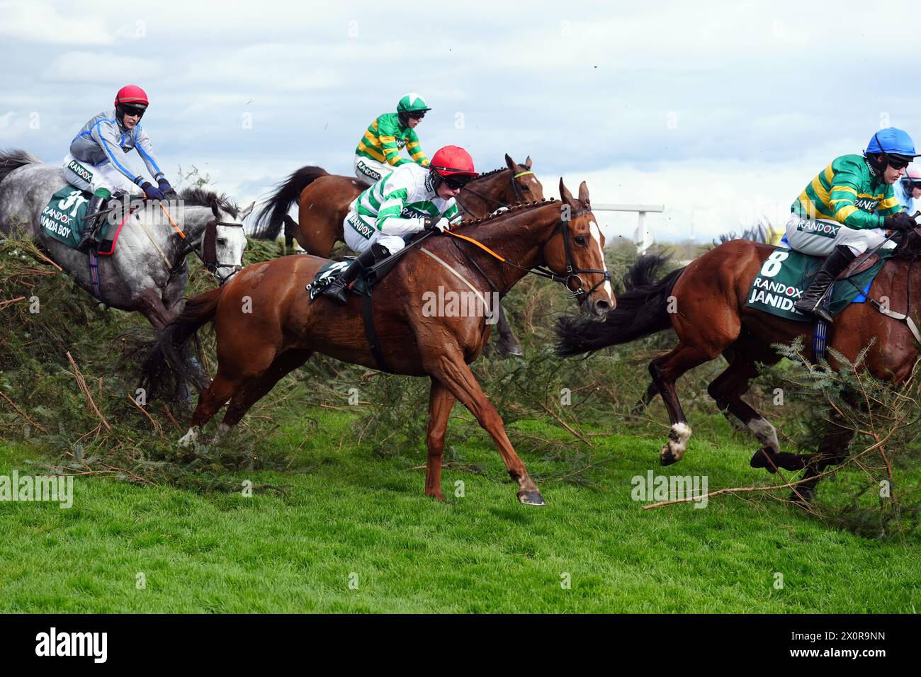 Randox Races Runners and riders jump the chair during the randox grand national ...