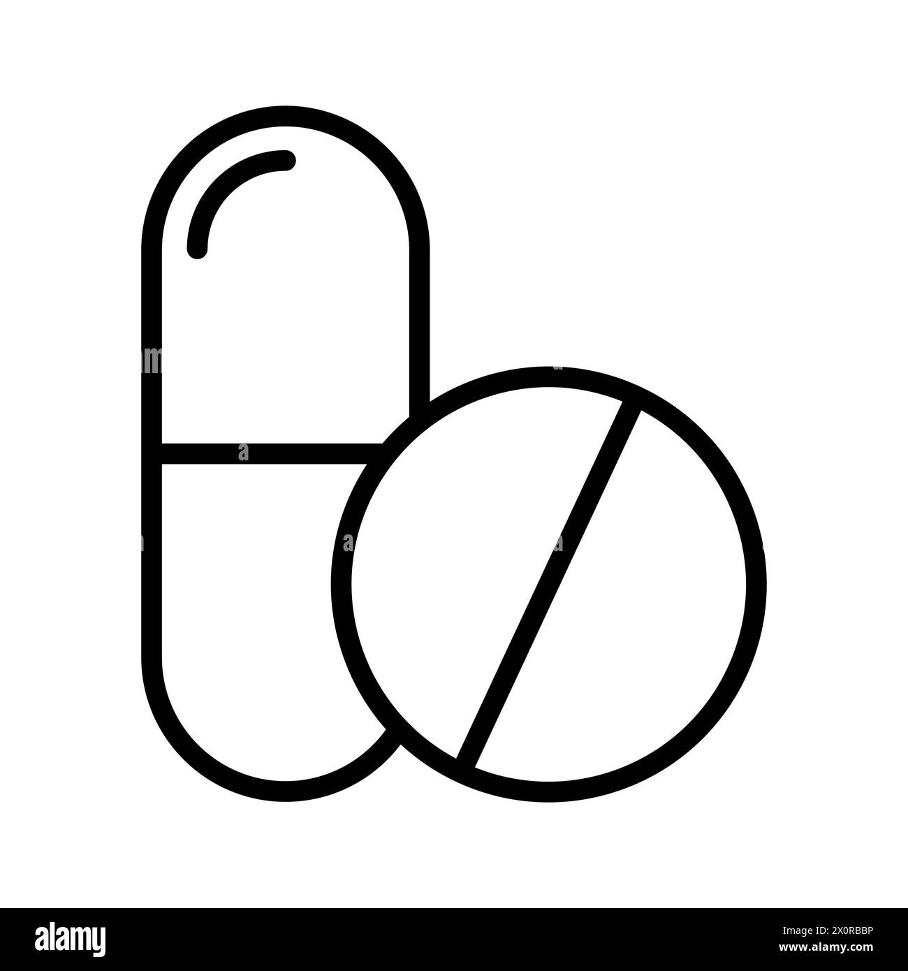 Vitamins outline vector icon isolated Stock Vector Image &amp; Art - Alamy