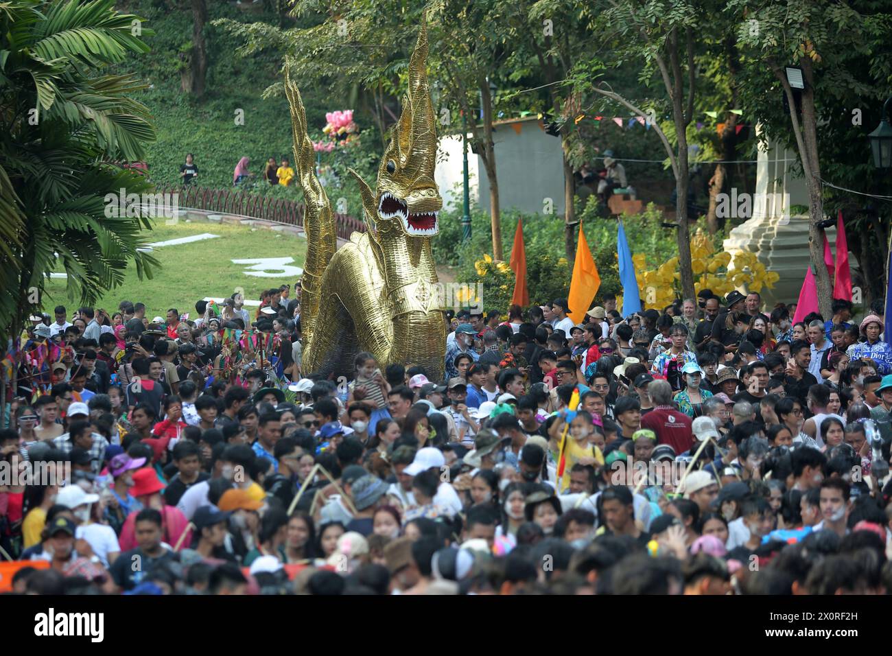 Phnom Penh, Cambodia. 13th Apr, 2024. People participate in an activity