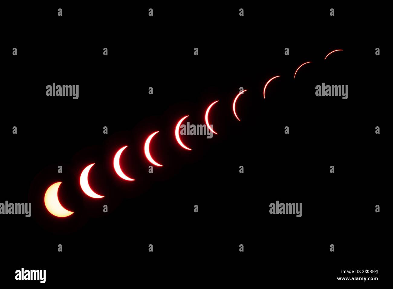 2024 Solar eclipse as seen from Ontario, Canada, at 99 of totality