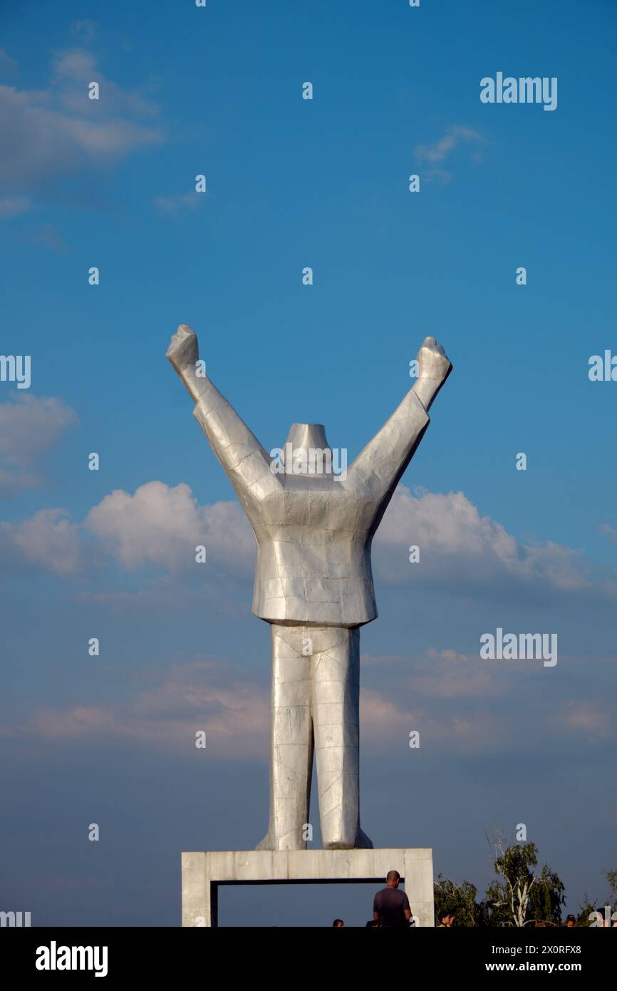 the monument to Stjepan Filipovic in Valjevo, Serbia. He was a Yugoslav communist partisan captured and executed in 1942 in Valjevo. The monument re-p Stock Photo