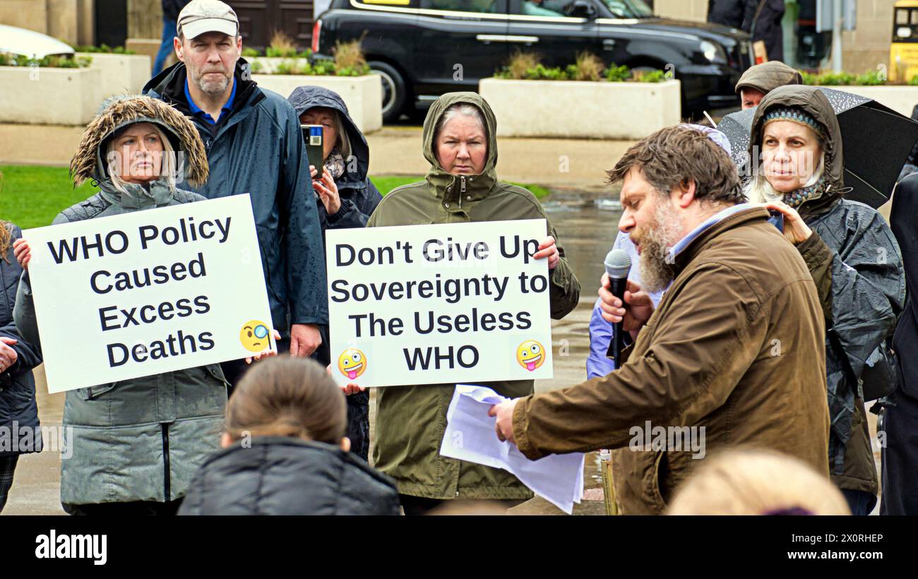 Glasgow, Scotland, UK. 13th April, 2024: Freedomfront. Co.uk protest in