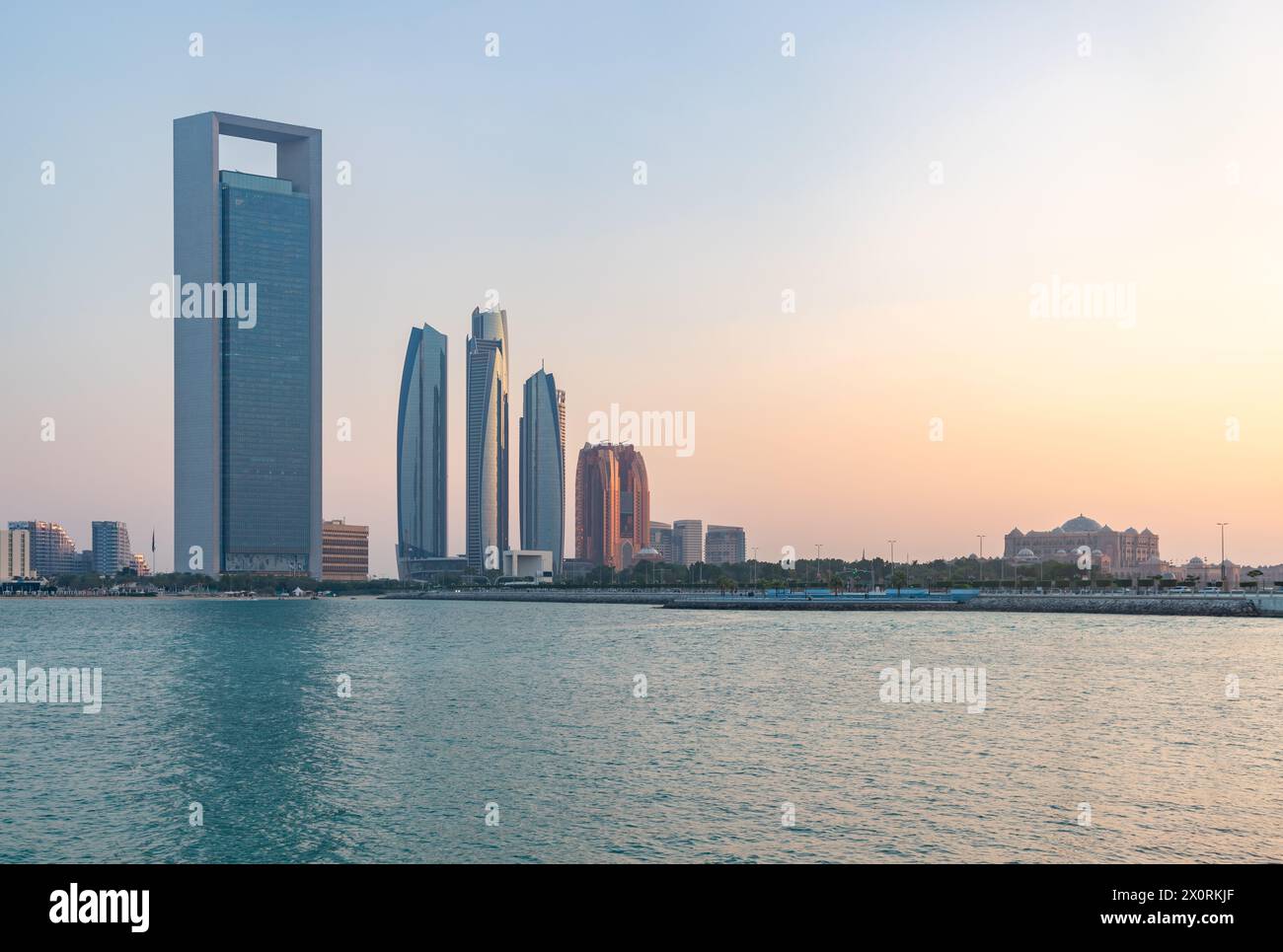 A picture of the Etihad Towers, the Abu Dhabi National Oil Company