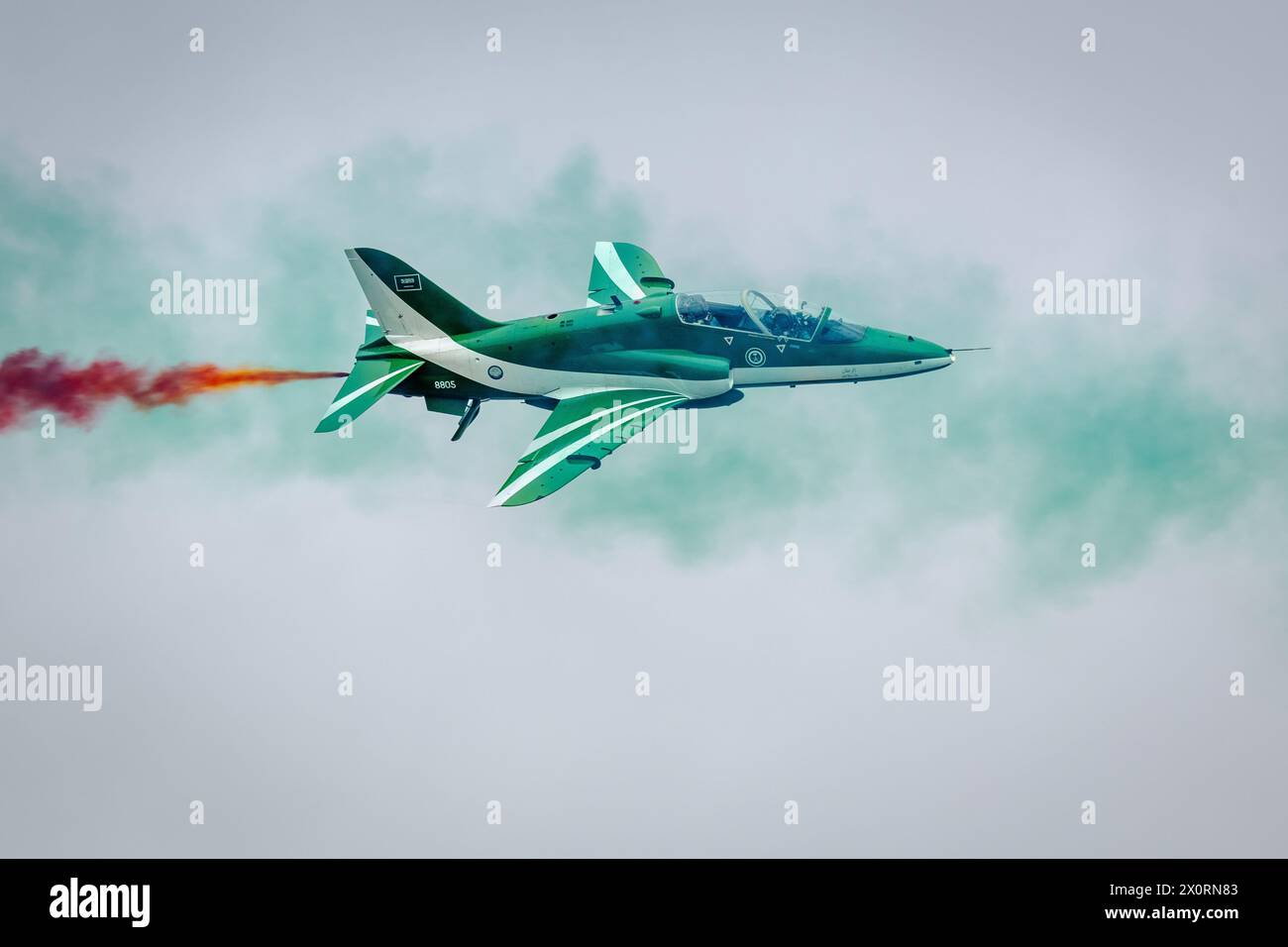 Royal Saudi Air Force - Saudi Falcons, airborne at the 2023 Royal ...