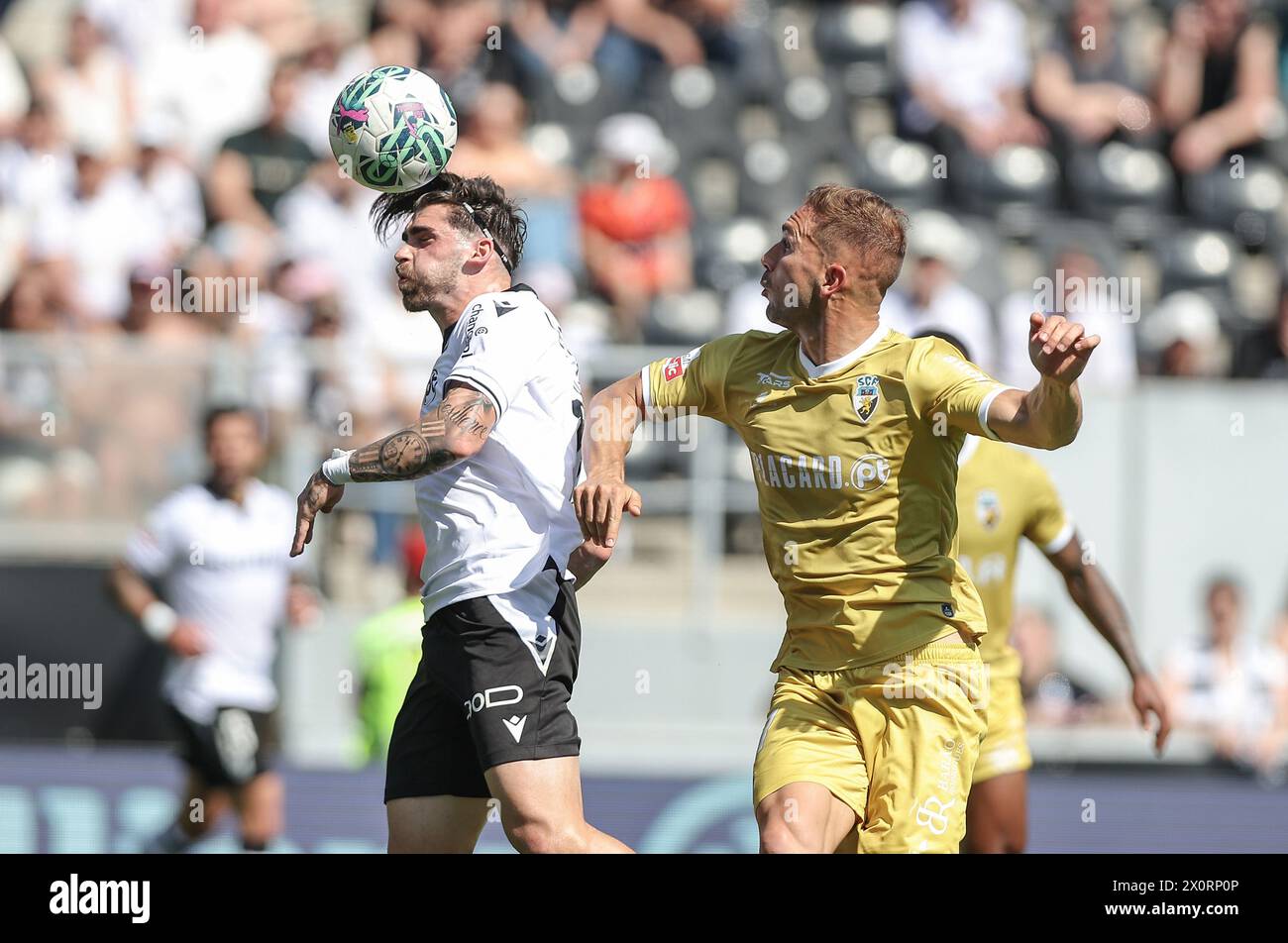 Guimarães, 04/13/2024 - Vitória Sport Clube hosted Sporting Clube Farense this afternoon at the D. Afonso Henriques Stadium in a game counting for the 29th round of the I League 2023/2024. Jota; Gonçalo Silva (Miguel Pereira/Global Imagens) Credit: Atlantico Press/Alamy Live News Stock Photo
