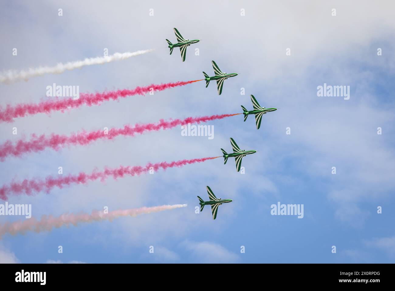 Royal Saudi Air Force - Saudi Falcons, airborne at the 2023 Royal ...