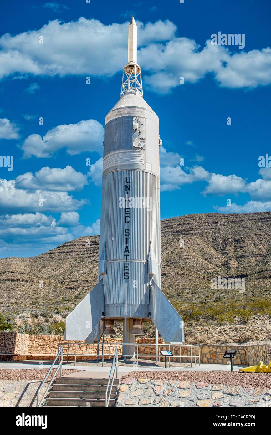 Little Joe escape test rocket from 1963-66 at the Museum of Space History in Alamogordo in New Mexico Stock Photo