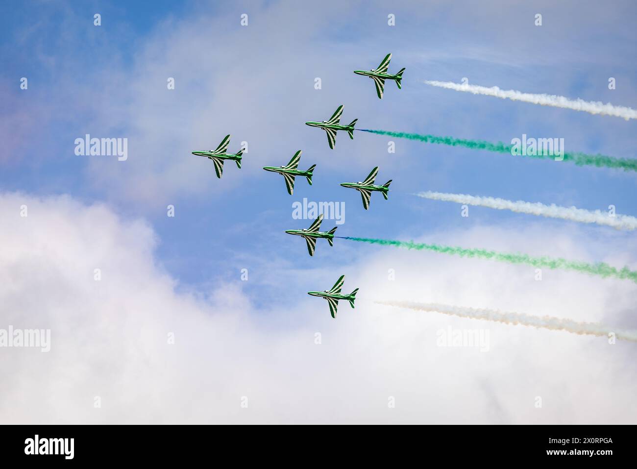 Royal Saudi Air Force - Saudi Falcons, airborne at the 2023 Royal ...