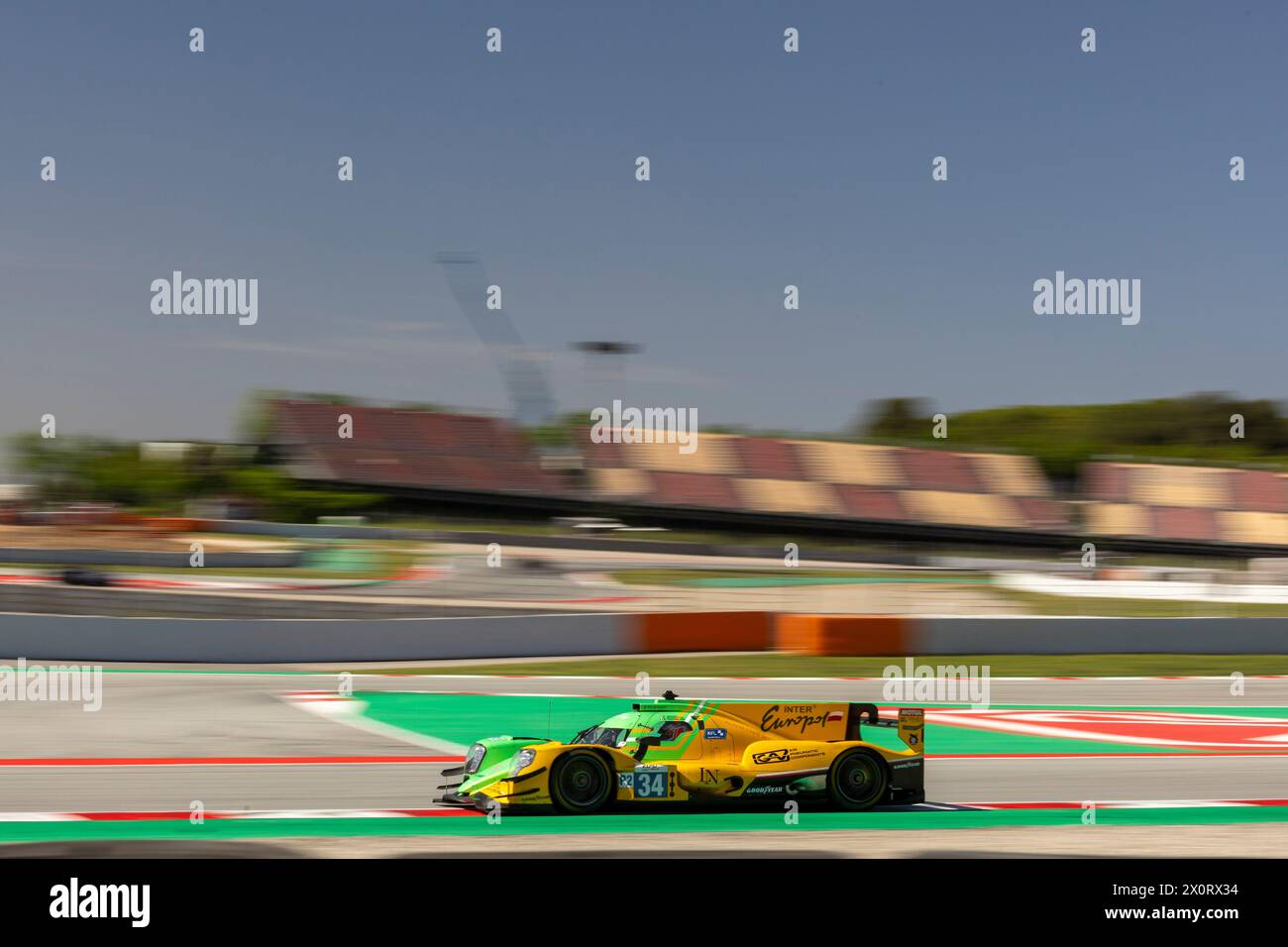 MONTMELO, SPAIN, 13 April 2024, #34 INTER EUROPOL COMPETITION (POL) ORECA 07 – GIBSON (LMP2) OLIVER GRAY (GBR) / CLÉMENT NOVALAK (FRA) / LUCA GHIOTTO (ITA), action during the second free practice session for the 4 Hours of Barcelona, first race of the 2024 European Le Mans Series at Circuit de Barcelona/Catalunya from April 12 to 14, 2024 in Montmelo, Spain - Photo Laurent Cartalade/MPS Agency Credit MPS Agency/Alamy Live News Stock Photo