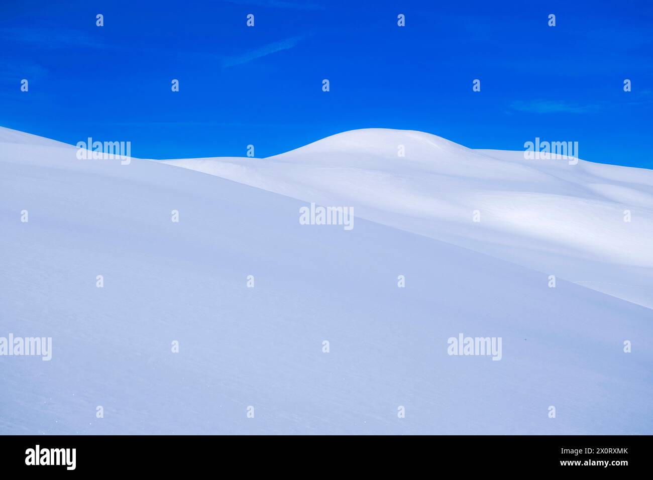 Snow-covered slopes of alpine Dolomite landscape around Giau pass in winter. Cortina dAmpezzo Veneto Italy FB 2024 1071 Stock Photo