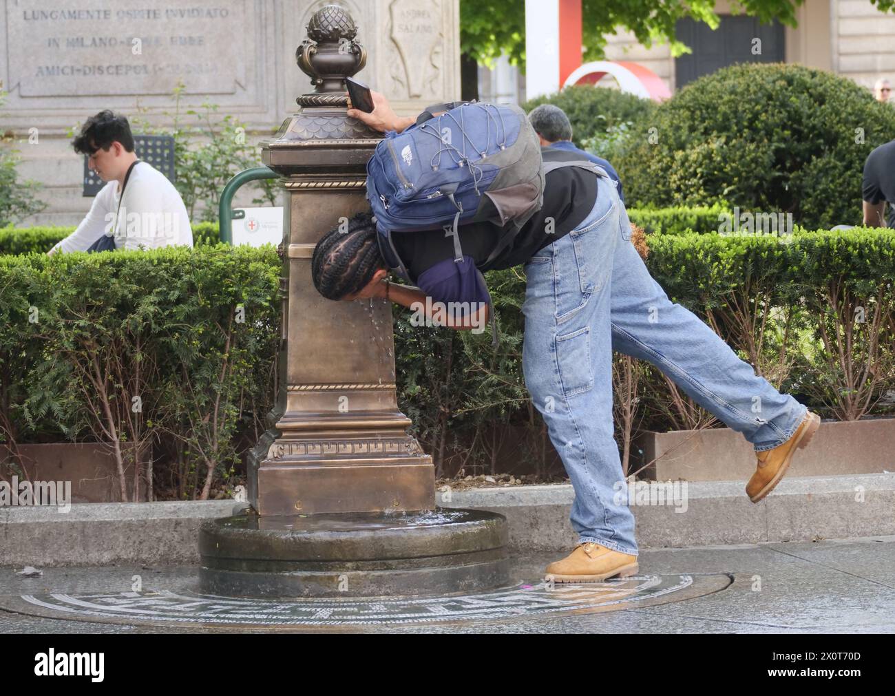 Milan, Italy. 13th Apr, 2024. The widows are the typical fountains of Milan, so called because the incessant trickle of water that flows is compared to the crying of a widow. Credit: Independent Photo Agency/Alamy Live News Stock Photo