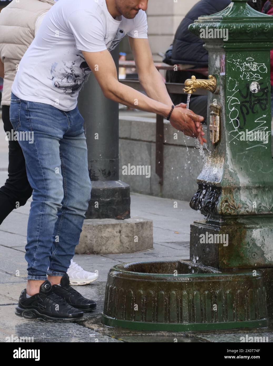 Milan, Italy. 13th Apr, 2024. The widows are the typical fountains of Milan, so called because the incessant trickle of water that flows is compared to the crying of a widow. Credit: Independent Photo Agency/Alamy Live News Stock Photo