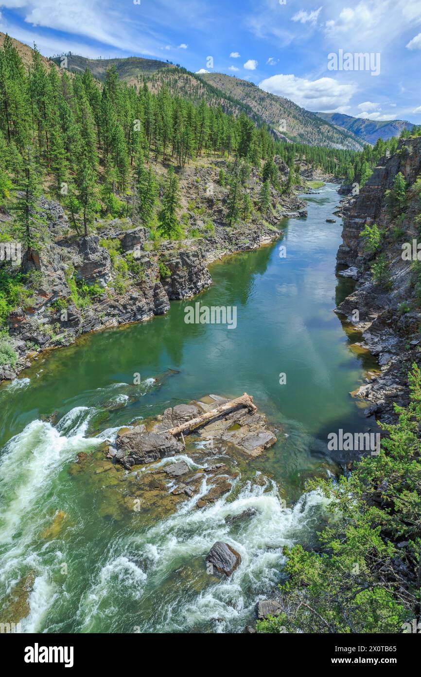 fang rapids in alberton gorge along the clark fork river near alberton, montana Stock Photo