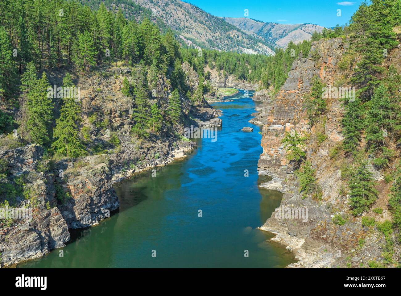 alberton gorge on the clark fork river near alberton, montana Stock Photo