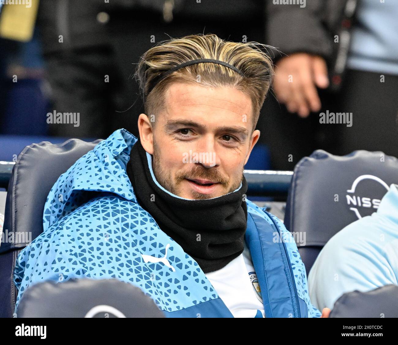 Jack Grealish of Manchester City on the bench, during the Premier 