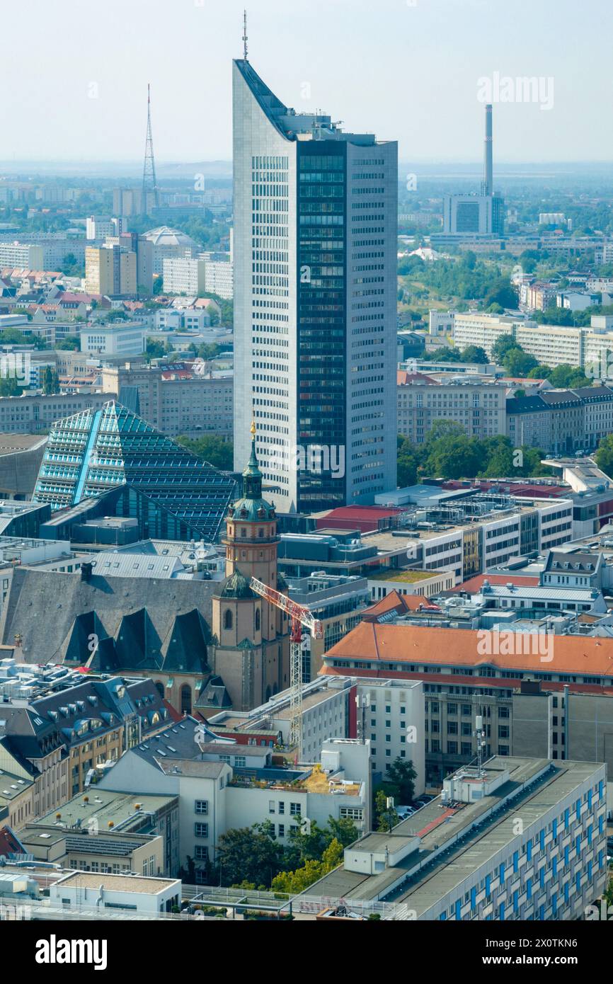 Panoramic view over the city of Leipzig in Leipzig, Saxony, Germany. Stock Photo