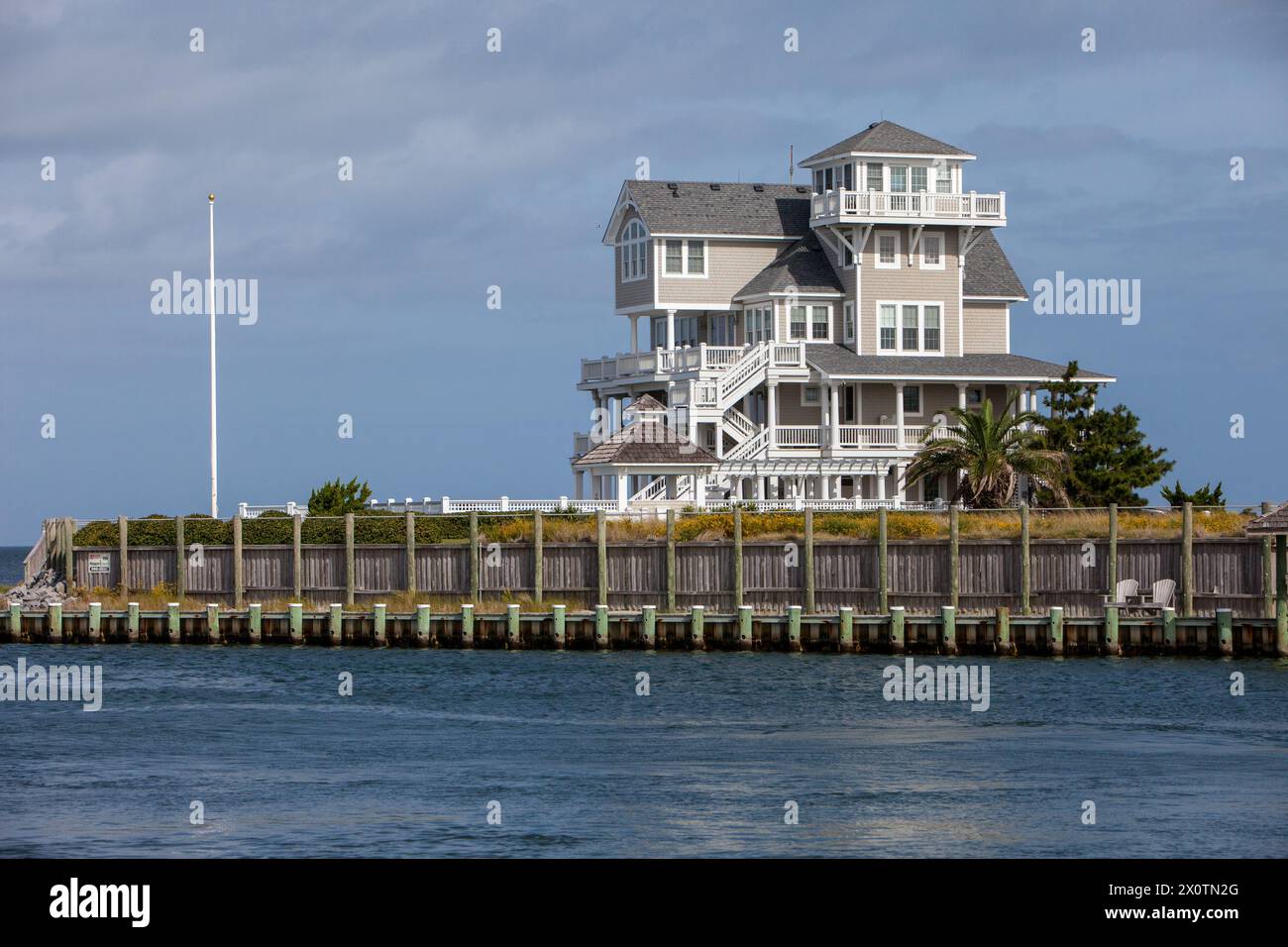 Outer Banks, North Carolina.  Vacation Home, Hatteras Village. Stock Photo