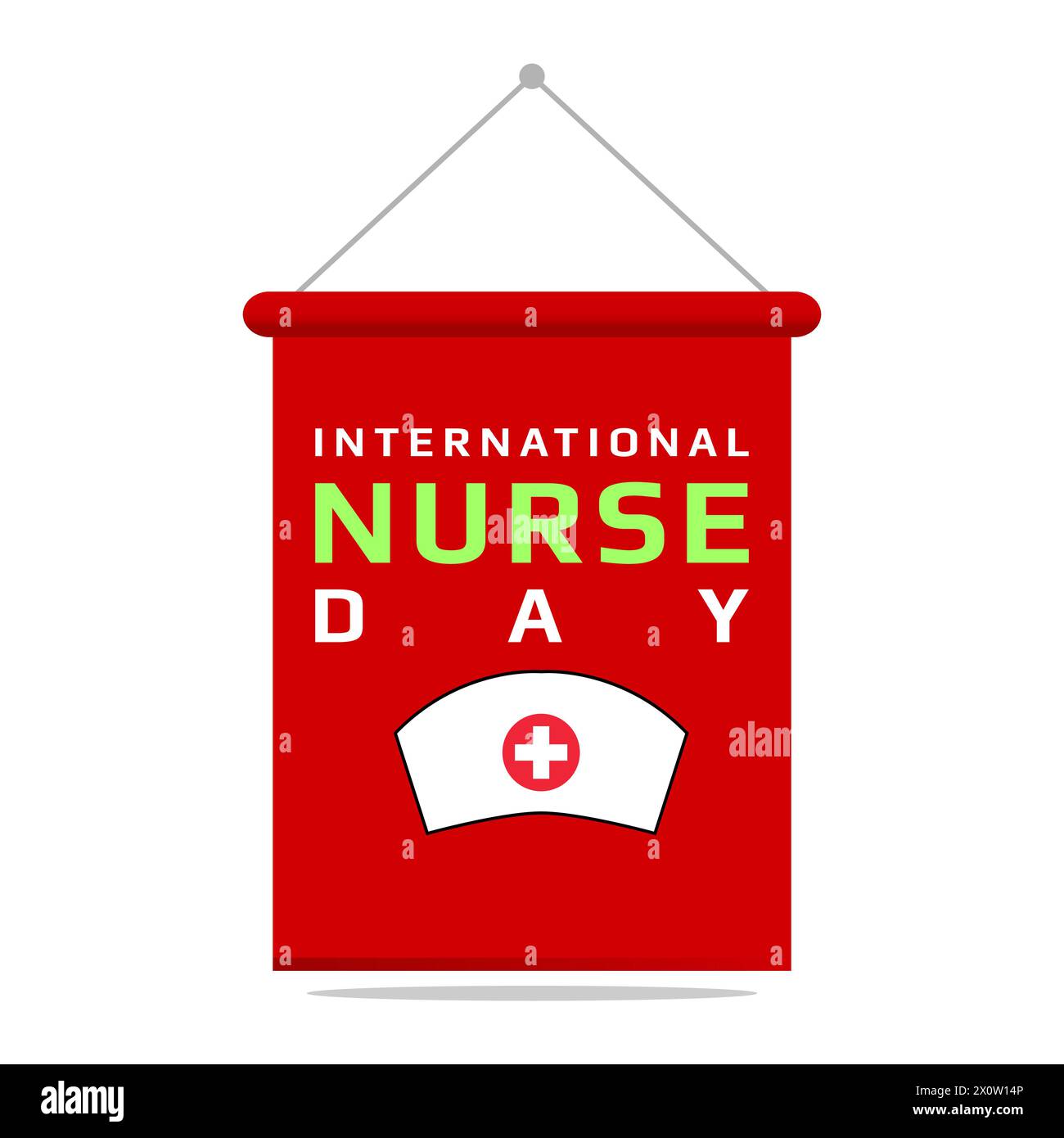 Nurse day vector illustration hanging banner or poster design with typography text international nurse day Stock Vector