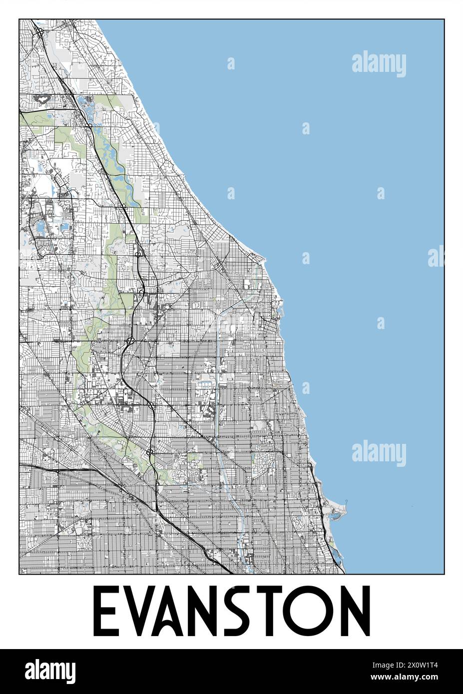 Evanston illinois map hires stock photography and images Alamy