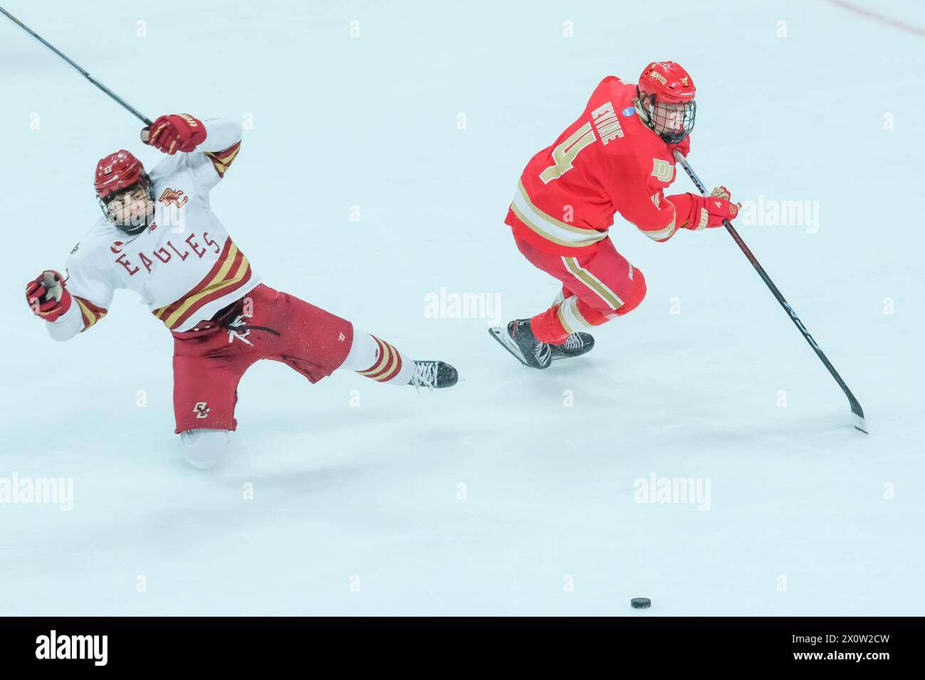 Minneapolis, Minnesota, USA. 13th Apr, 2024. Boston College defenseman ARAM (17