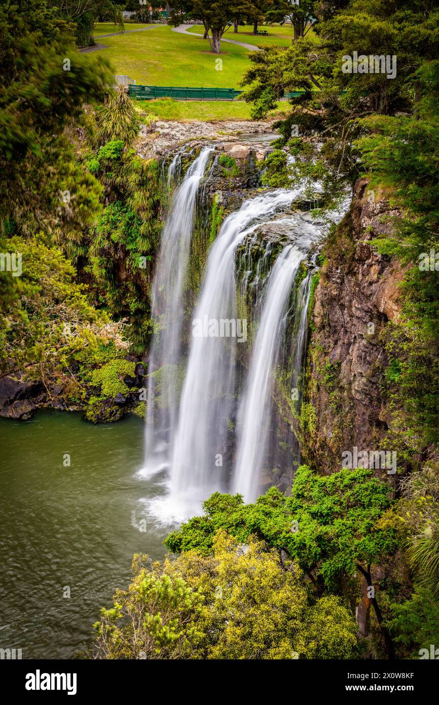 Whangarei Falls on the Hatea River in Northland, New Zealand. Stock Photo