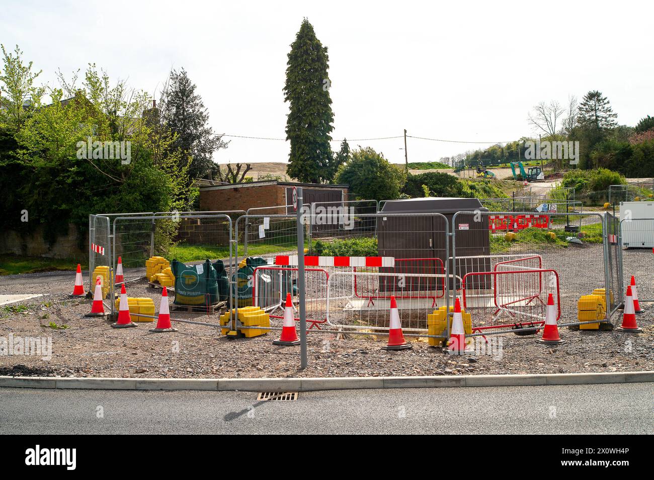 Wendover, UK. 13th April, 2024. HS2 have now temporarily realigned part