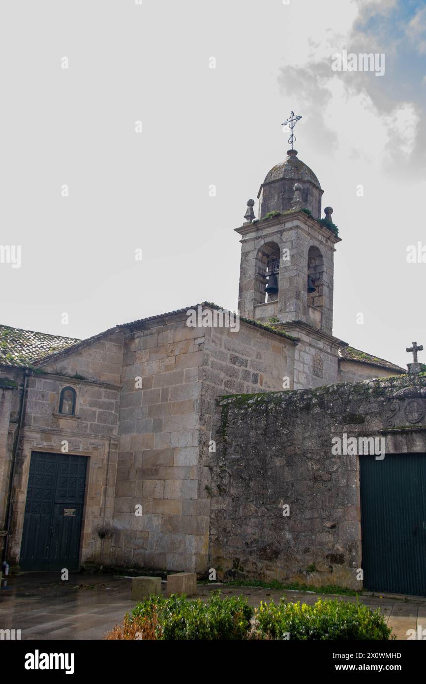 At Baiona - Spain -  on november 2023 -historic center of the town with old architectures Stock Photo
