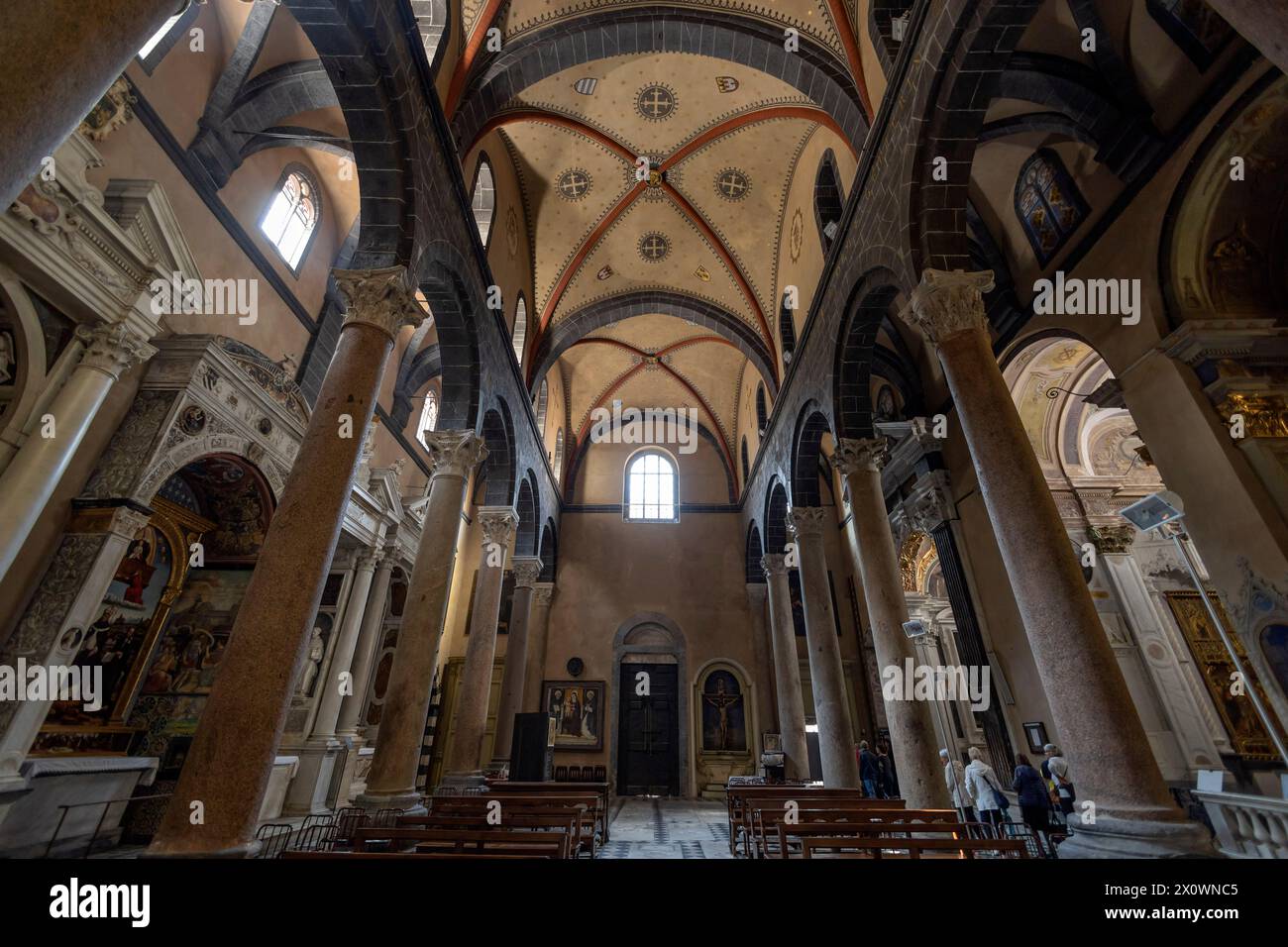 GENOA, ITALY, MAY 23, 2023 - Inner of Santa Maria di Castello of Genoa in the historic centre of Genoa, Italy Stock Photo