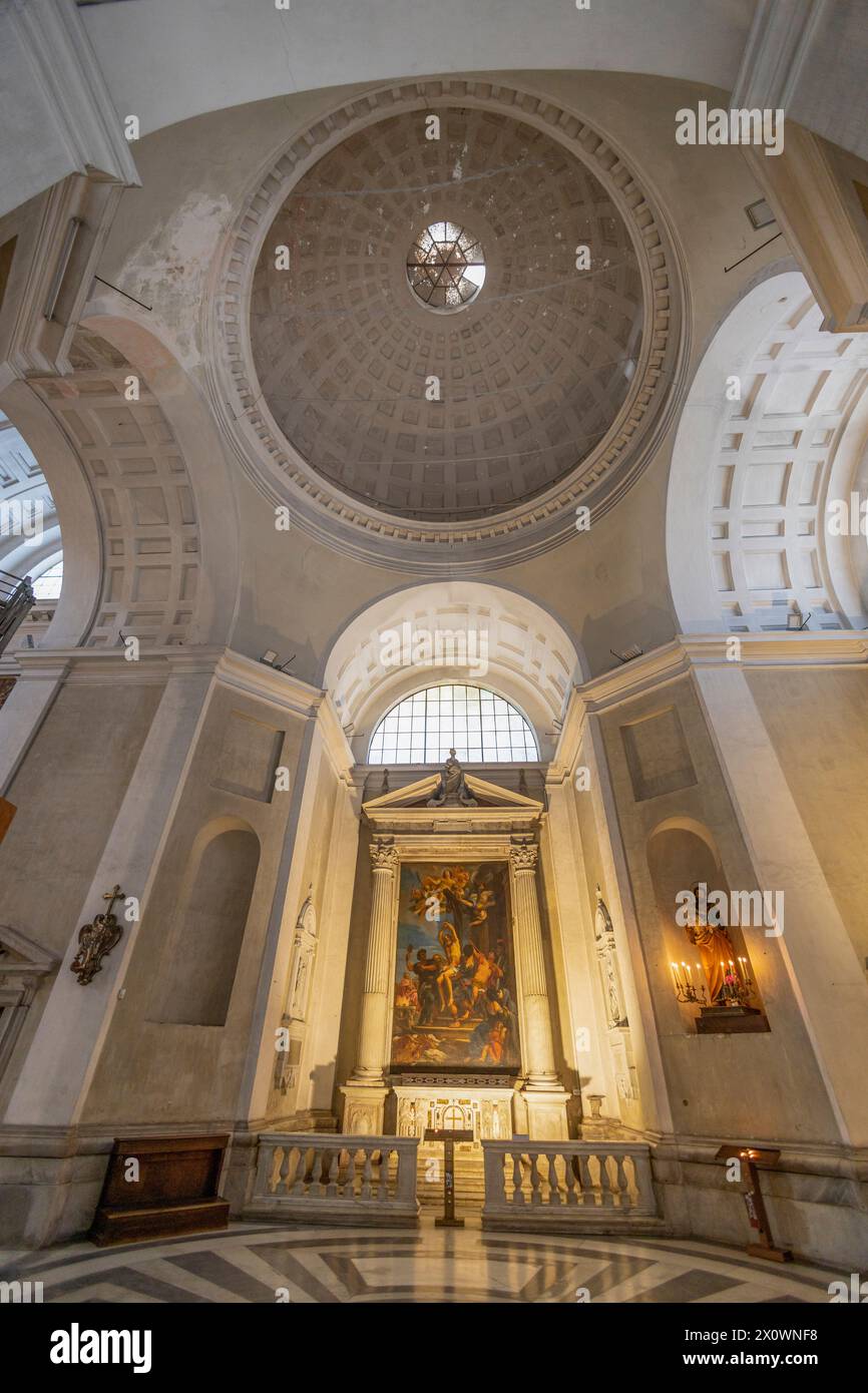 GENOA, ITALY JULY 26, 2023 - Inner of Basilica of Carignano, Holy Mary of the Assumption (Santa Maria Assunta) in Genoa, Italy Stock Photo