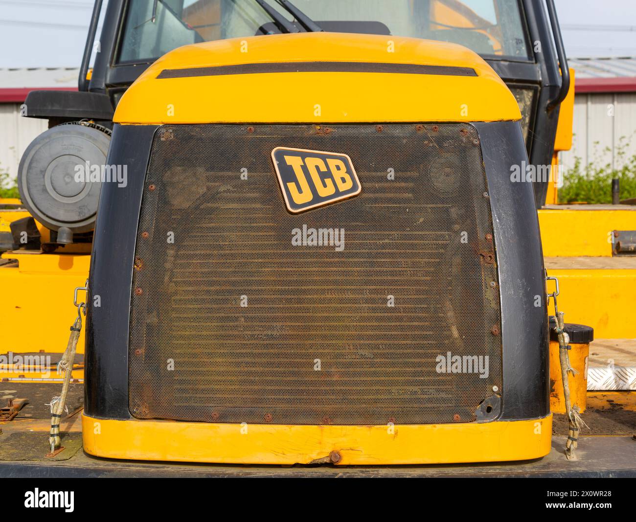 Front radiator JCB Fastrac tractor vehicle on display at used machinery