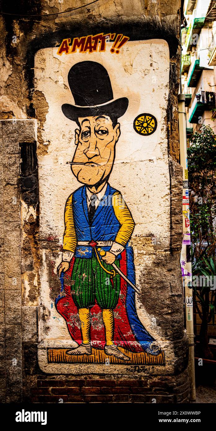 Street art in the Spanish Quarter, Naples Italy Stock Photo Alamy