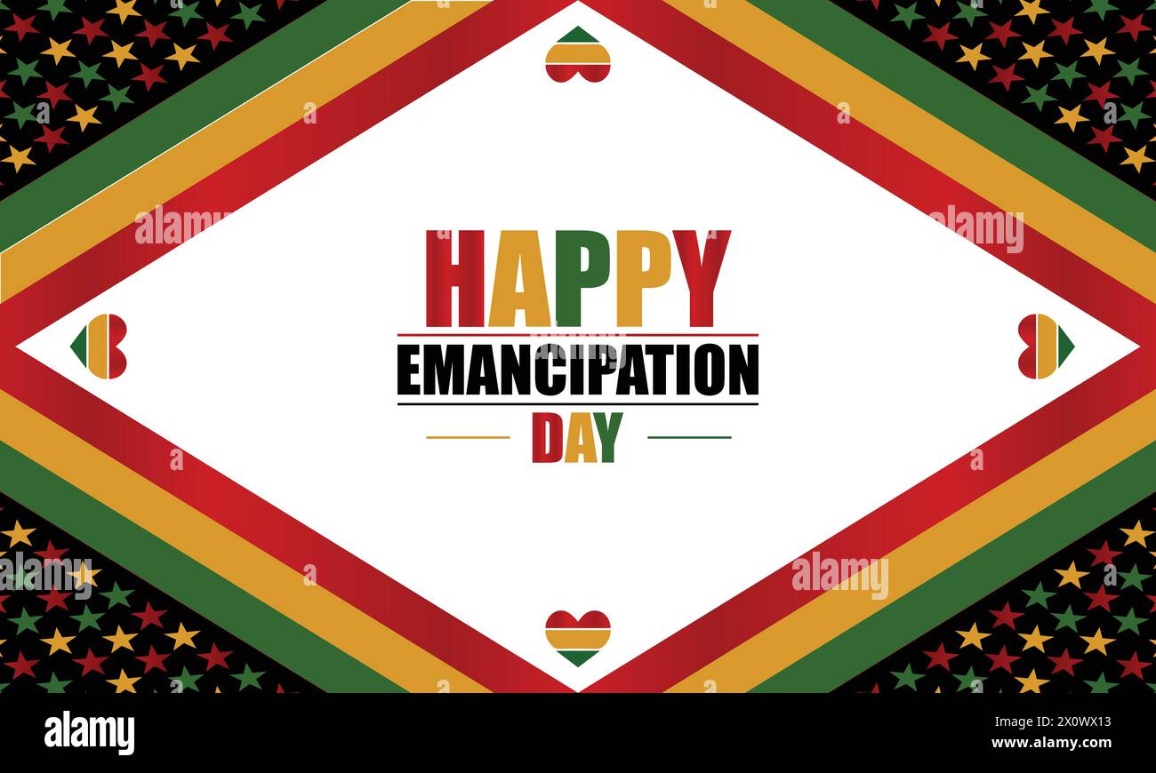 Celebrating Emancipation Day with Stunning Text Designs Stock Vector