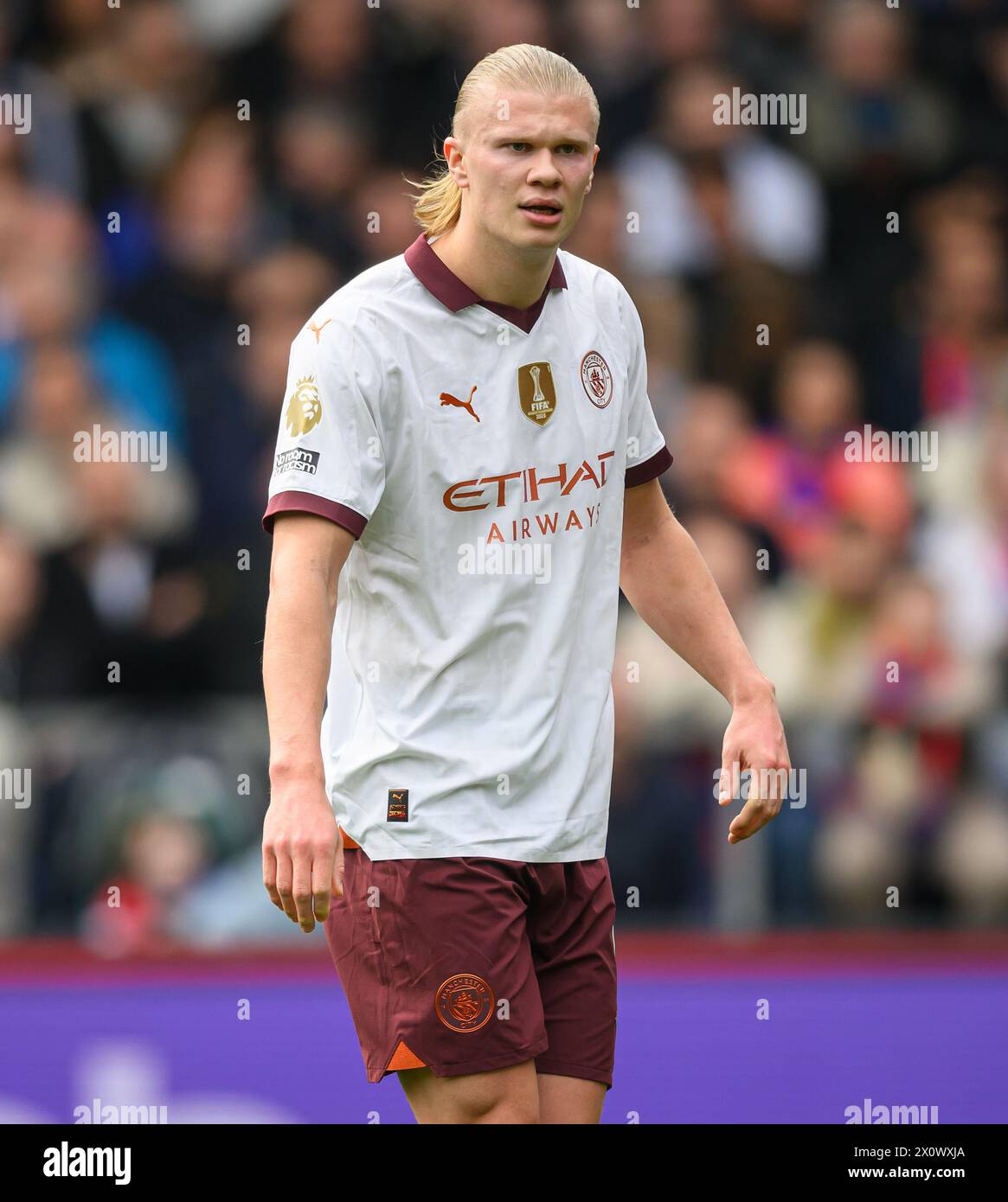 London, UK. 06th Apr, 2024 - Crystal Palace v Manchester City - Premier League - Selhurst Park.                                                                        Erling Haaland in action against Crystal Palace.                                Picture Credit: Mark Pain / Alamy Live News Stock Photo