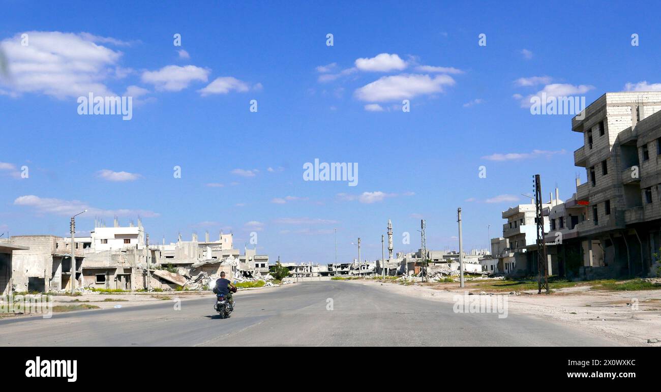 The destroyed buildings in Homs, Syria 2018 Stock Photo