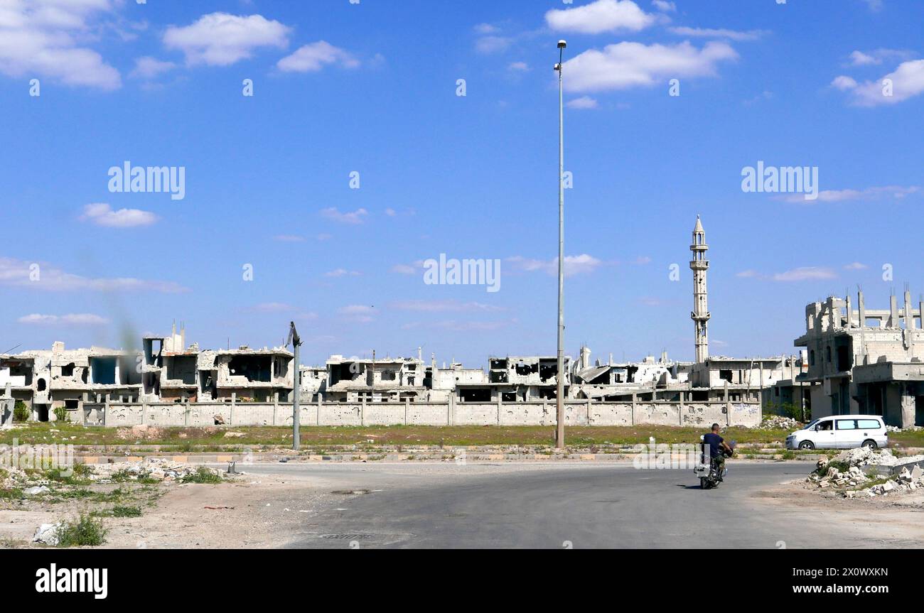 The destroyed buildings in Homs, Syria 2018 Stock Photo