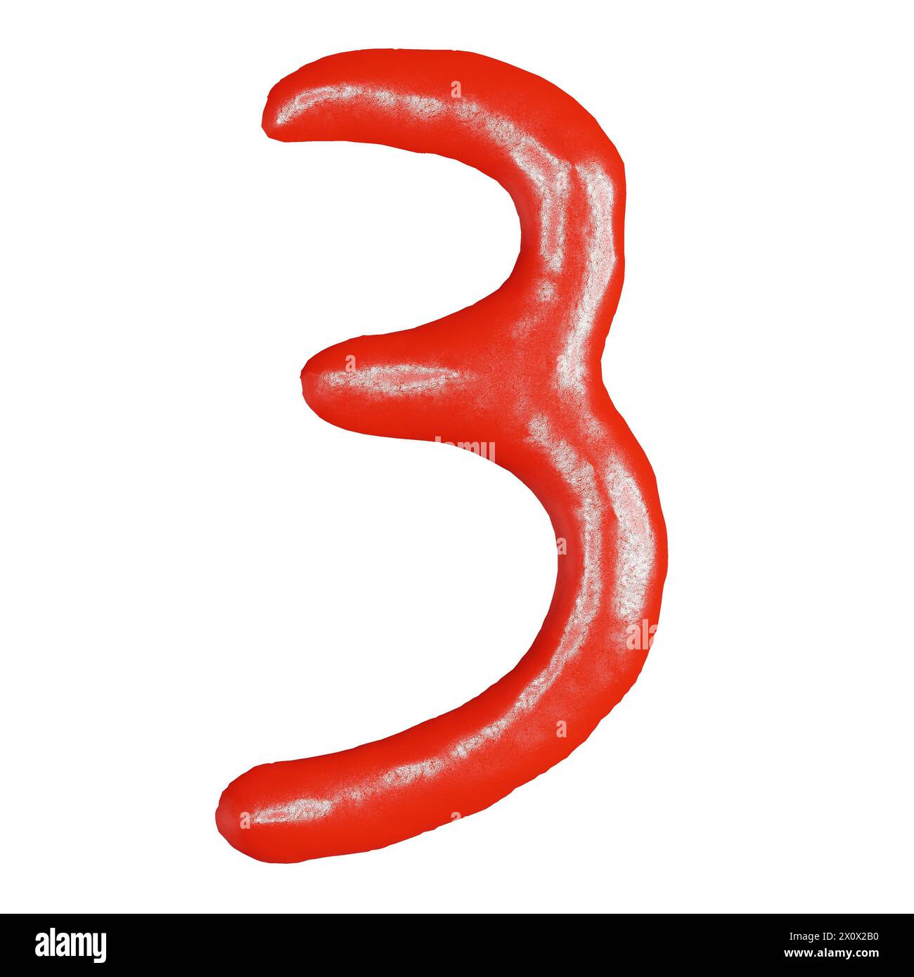 3d render of isolated on white ketchup alphabet font 3d render of
