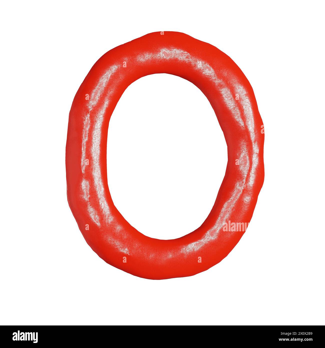 3d render of isolated on white ketchup alphabet font 3d render of