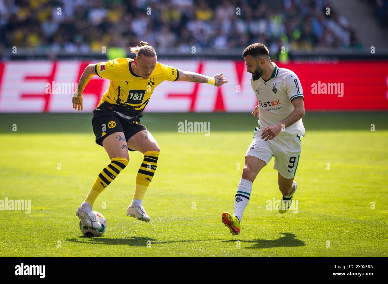 Mönchengladbach Germany. 13th Apr 2024. Marius Wolf (BVB) Franck
