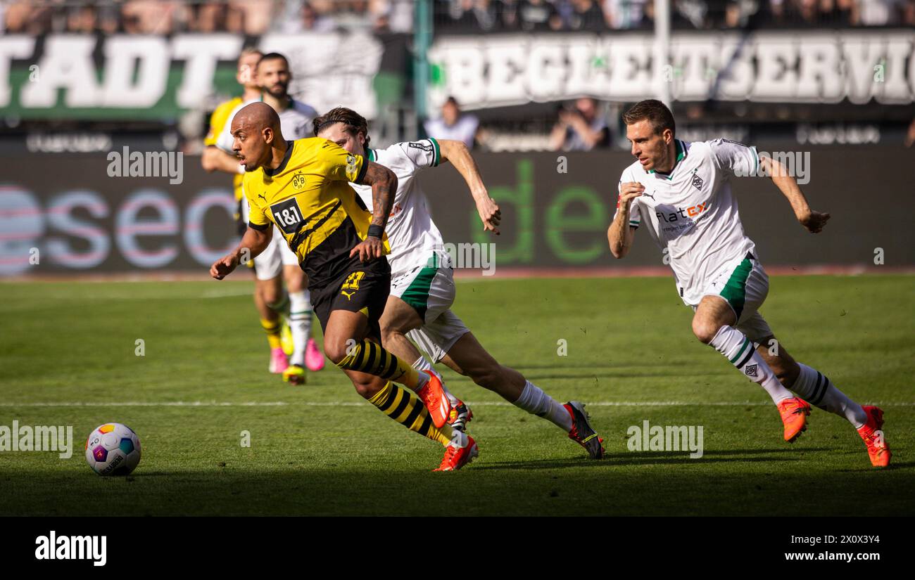 Mönchengladbach Germany. 13th Apr 2024. Donyell Malen (BVB) Patrick