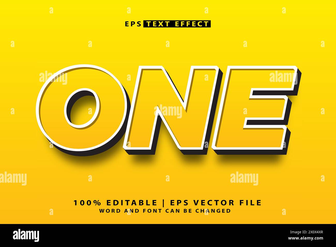 Text Stock editable 3D text effect Stock Vector Image & Art - Alamy