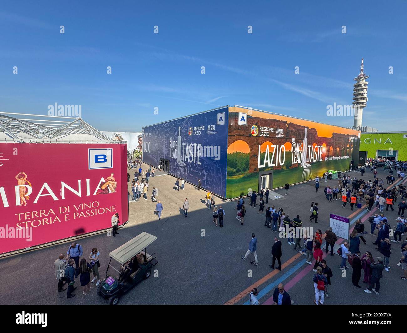 Verona, Italy. 14th Apr, 2024. General view of expo pavilion of Verona Fiere quartier during the 56th Edition of Vinitaly, Internation exposition of wine and Spirits in Verona fair on April 14, 2024 in Verona. Italy Credit: Roberto Tommasini/Alamy Live News Stock Photo