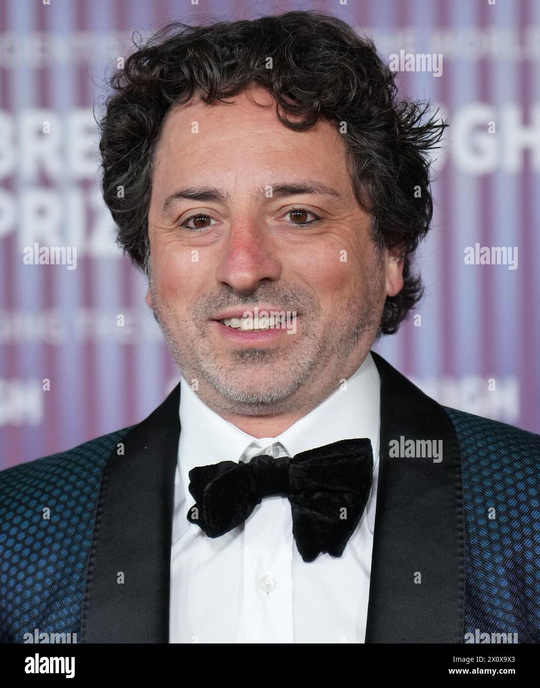 Co-Founder of GOOGLE and Founder of ALPHABET, Sergey Brin arrives at the 10th Annual Breakthrough Prize Ceremony held at the Academy Museum of Motion Picture in Los Angeles, CA on Saturday, ?April 13, 2024. (Photo By Sthanlee B. Mirador/Sipa USA) Stock Photo